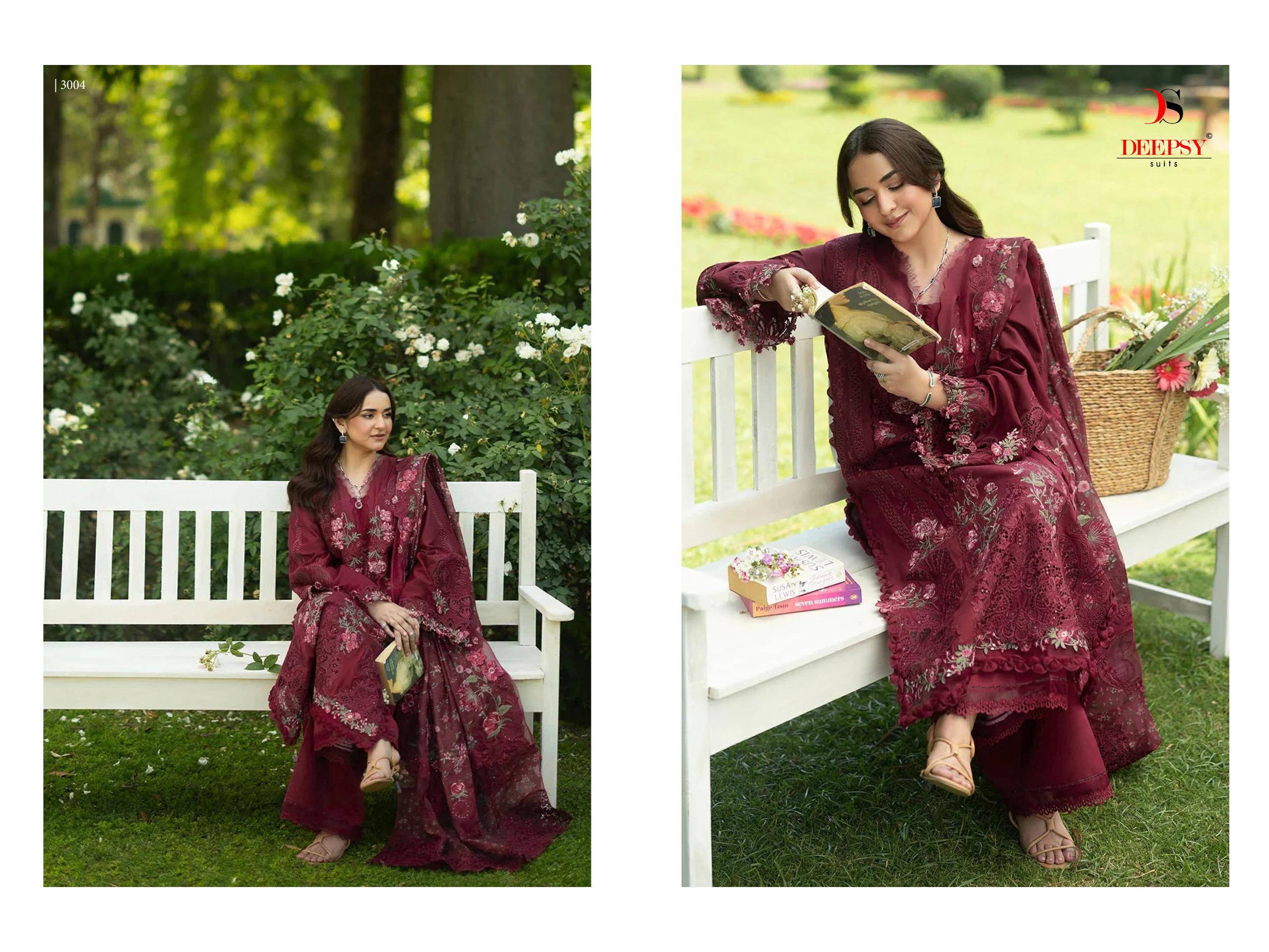 ELAF  Premium-7 Luxury Lawn by  DEEPSY SUITS  3001 to 3006 series Indian Pakistani ethnic wear Pure viscose At Wholesale Price